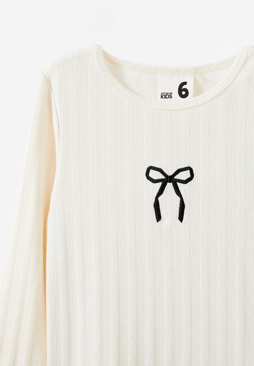 Cotton On - Jade crew - dark vanilla/bow