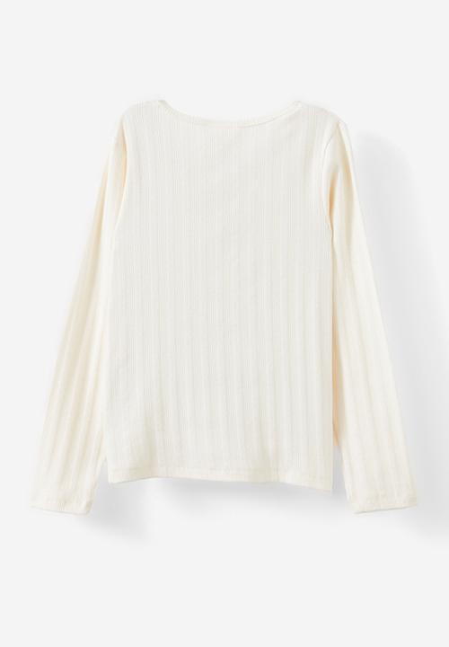 Cotton On - Jade crew - dark vanilla/bow