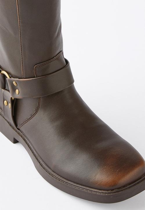 Cotton On - Riley biker boot - choc distressed