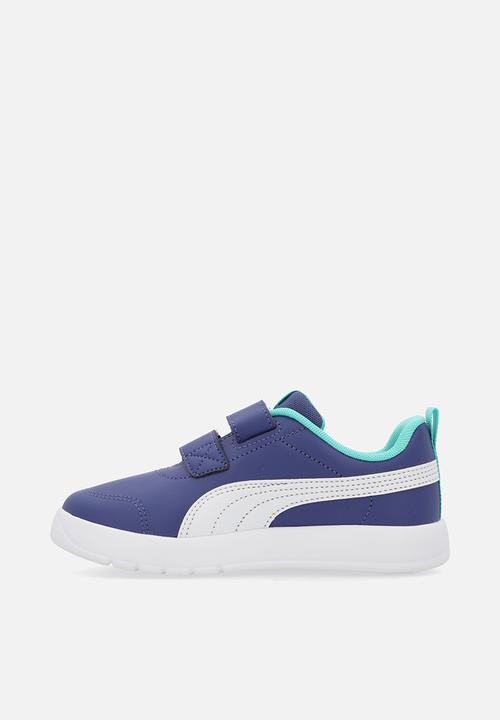 PUMA - Courtflex V3 V PS - Blue Crystal-Puma White-Aquatic