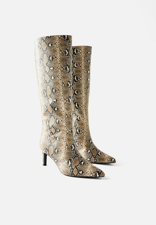 Cotton On - Sofia tall stiletto boot - reptile