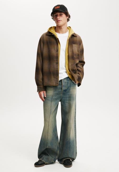 Cotton On - Boxy Overshirt - Brown Shadow Check