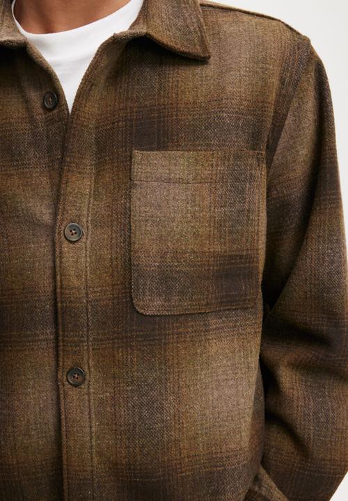 Cotton On - Boxy Overshirt - Brown Shadow Check