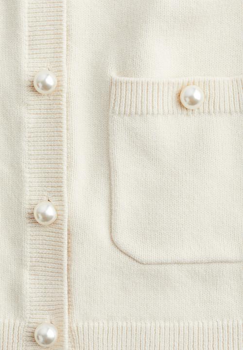 H&M - Button-detail cardigan - cream