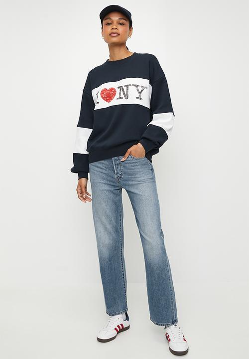 Cotton On - Licensed graphic crew sweatshirt - lcn i love ny/ink navy