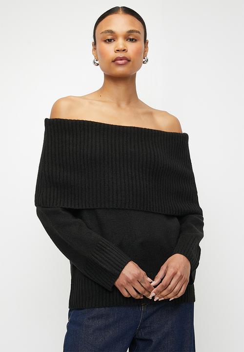 Cotton On - Luxe off shoulder pullover - black