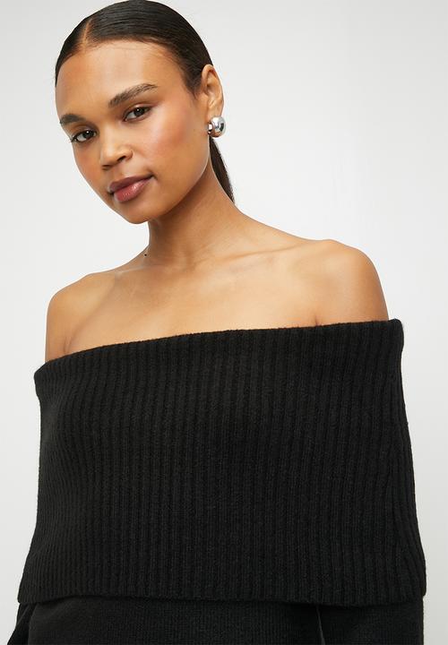 Cotton On - Luxe off shoulder pullover - black