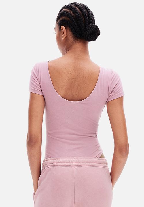 H&M - Scoop-back body - dusty pink