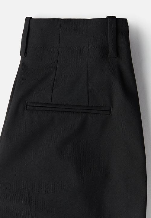 H&M - Wide twill trousers - black