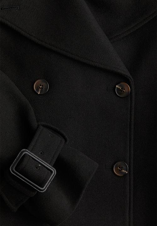 H&M - Short trench coat - black