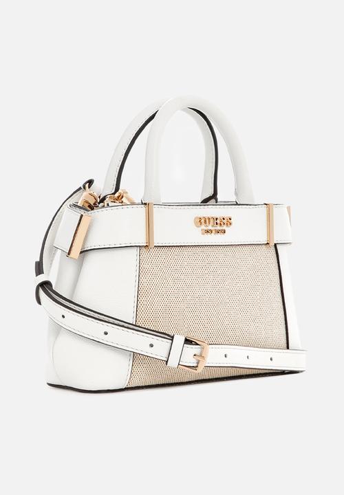 GUESS - Anadela mini satchel tote bag - neutral/off white