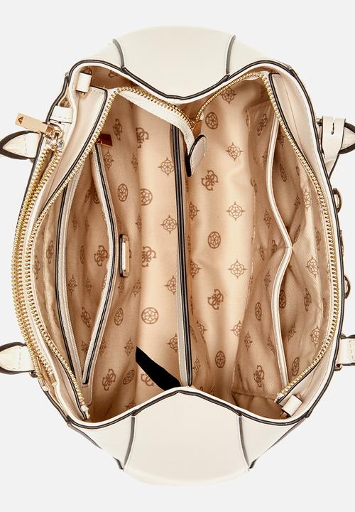 GUESS - Nastra society satchel - off white