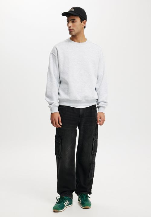 Cotton On - Box Fit Crew Sweater - Grey Marle