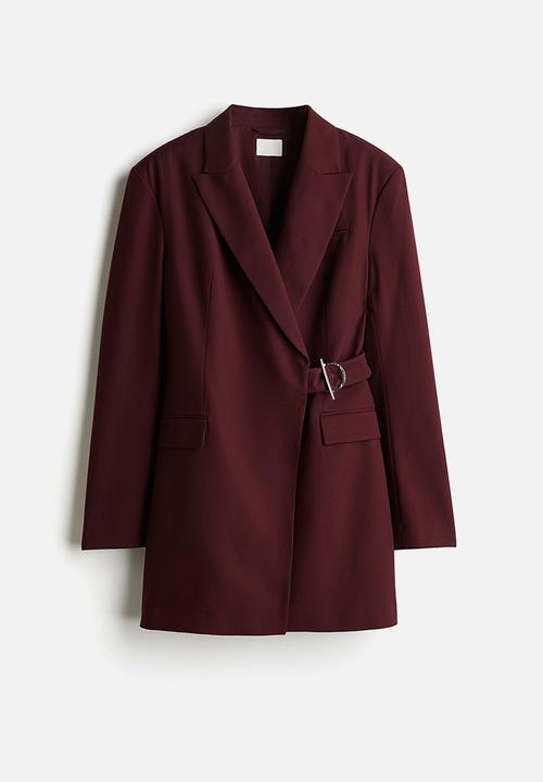 Buckle-detail blazer dress - burgundy - 1204240002
