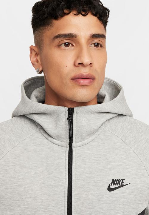 Nike - Tech Men's Full-Zip Windrunner Hoodie- Dk Grey Heather/Black