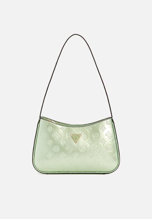 GUESS - Arnela top zip shoulder bag-celadon logo
