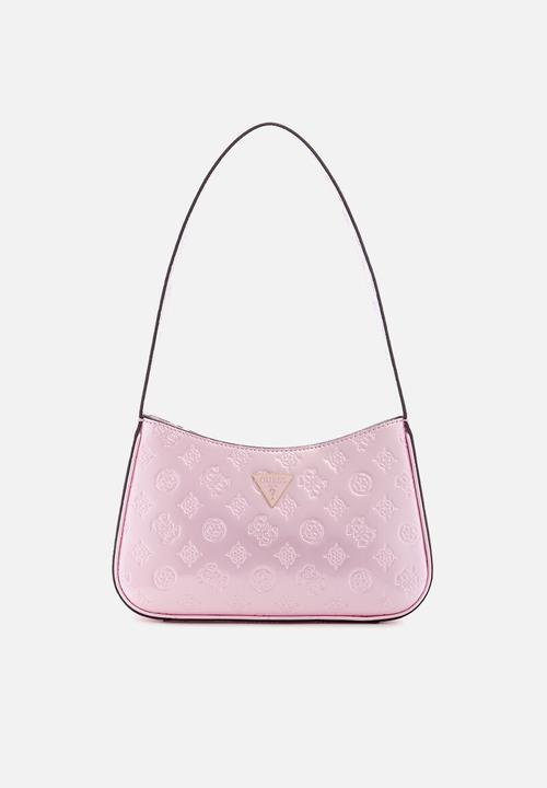 GUESS - Arnela top zip shoulder bag - orchid logo