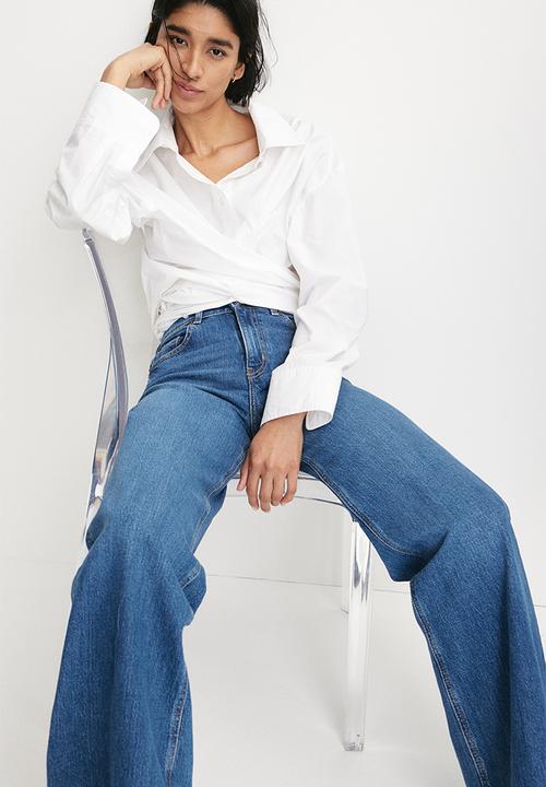 H&M - Wide high jeans - denim blue