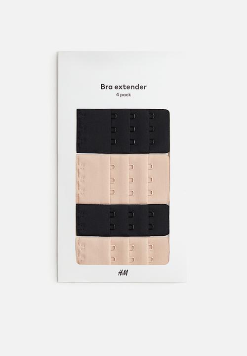 H&M - 4-Pack bra extenders - black & light beige