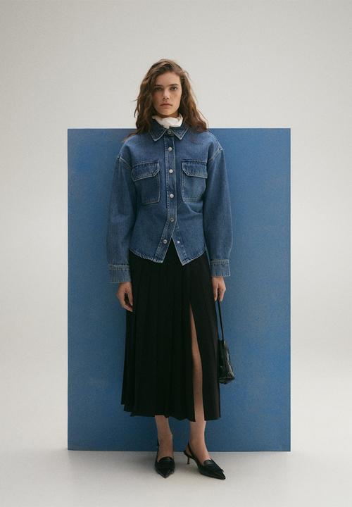 MANGO - Overshirt Carlota - Open Blue