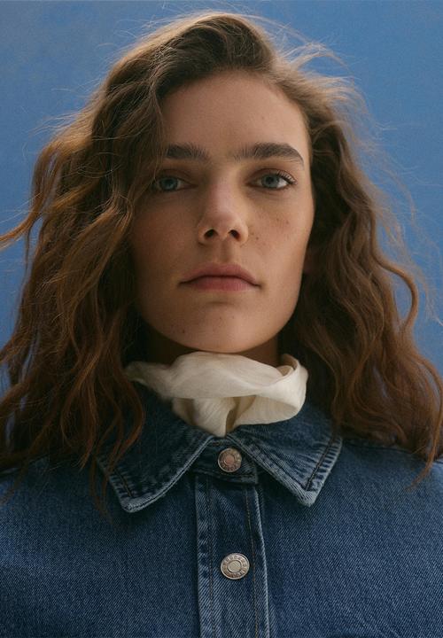MANGO - Overshirt Carlota - Open Blue