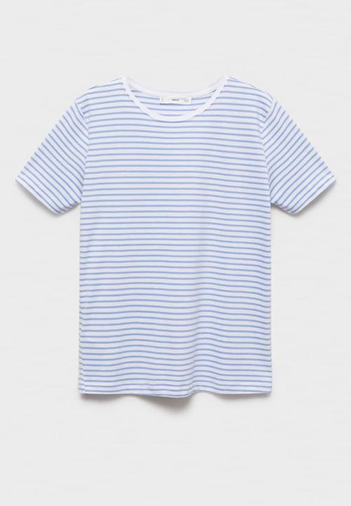 MANGO - T-Shirt Chalaca - Light Pastel Blue