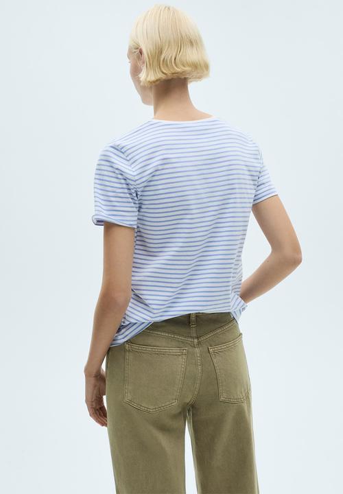 MANGO - T-Shirt Chalaca - Light Pastel Blue