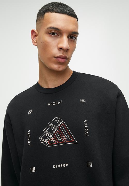 adidas Performance - Tech Outline Graphic Crew Sweatshirt - Black