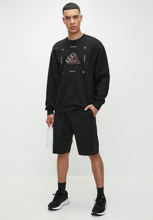 adidas Performance - Tech Outline Graphic Crew Sweatshirt - Black