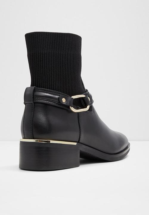 ALDO - Onitram Sock Boot - Black Leather