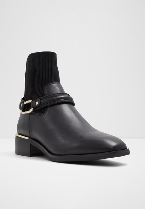 ALDO - Onitram Sock Boot - Black Leather