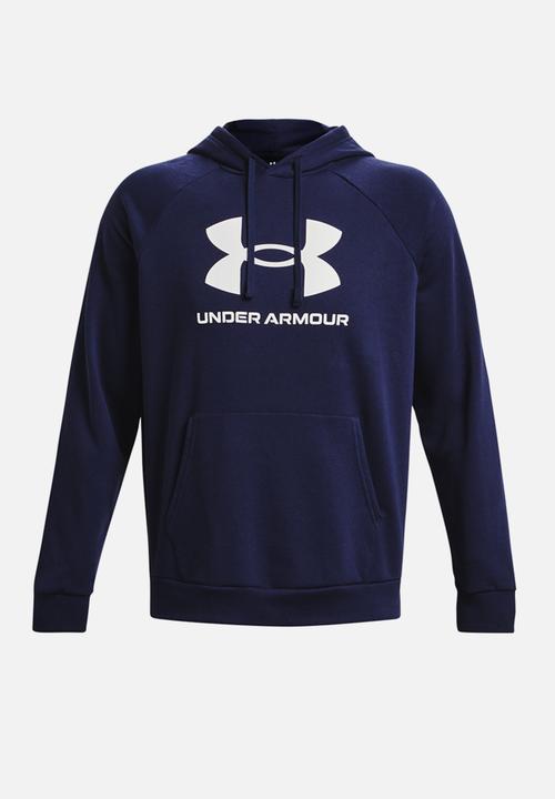 Under Armour -  UA Rival Fleece Logo Hoodie - Midnight Navy & White