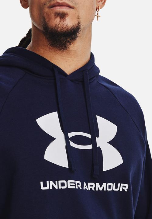 Under Armour -  UA Rival Fleece Logo Hoodie - Midnight Navy & White