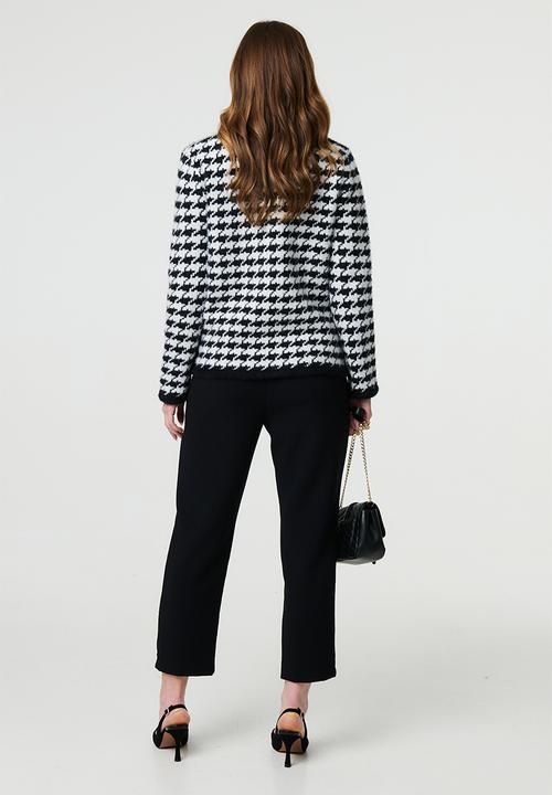 Stella Morgan - Houndstooth Knitted Cardigan - Multi Black