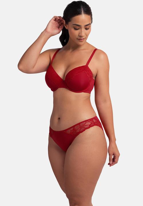 DORINA - Plus Florie 2pack light padded demi - red & beige