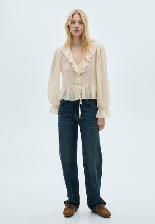 MANGO - Blouse Feliz - Light Beige