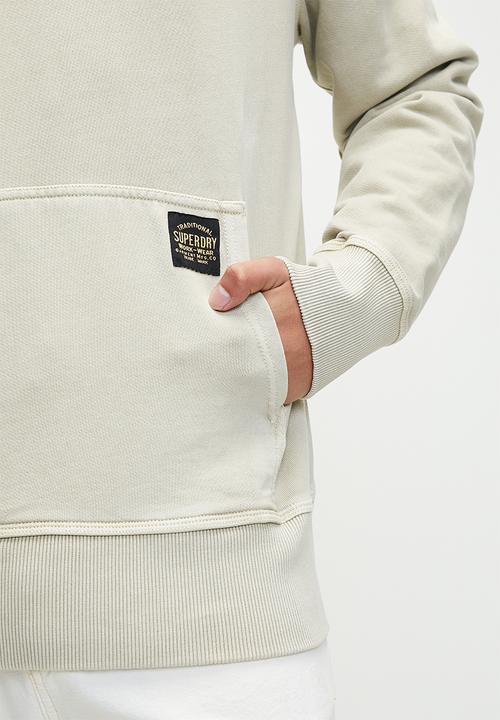 Superdry. - Contrast Stitch Relaxed Hoodie - Washed Pelican Beige