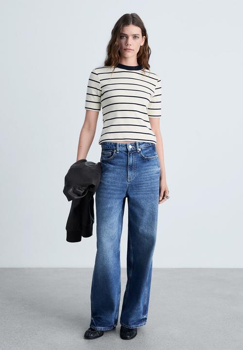 MANGO - T-Shirt Rayito - Light Beige