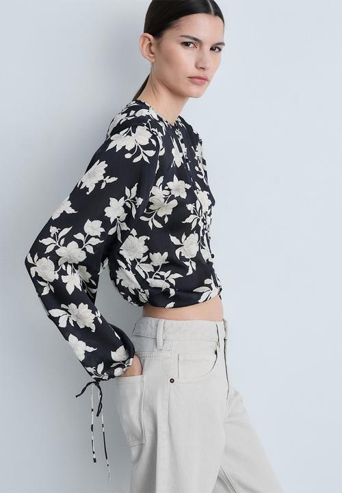 MANGO - Blouse Swan - Black