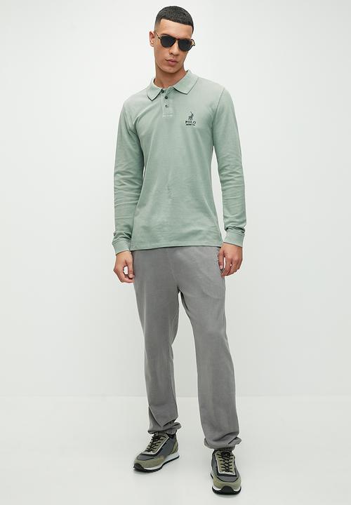 POLO - Mens Pjc Overdyed Long Sleeve Golfer - Sage