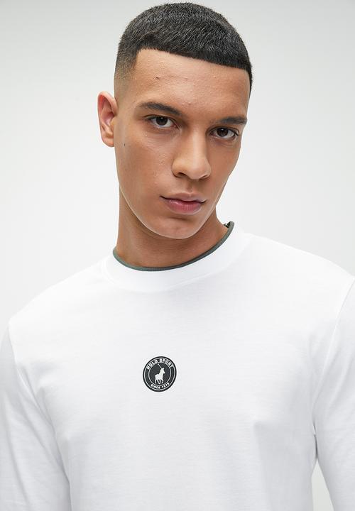 POLO - Men Sport Long Sleeve Sleeve Print Tee - White