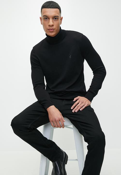 POLO - Mens Roll Neck Long Sleeve Knitwear - Black