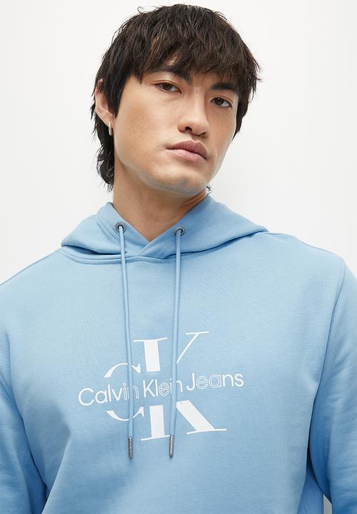 Calvin Klein - Disrupted Outline Monologo Hoody - Dusk Blue