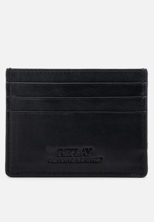 Replay - Sheep Plain Leather Wallet - Black