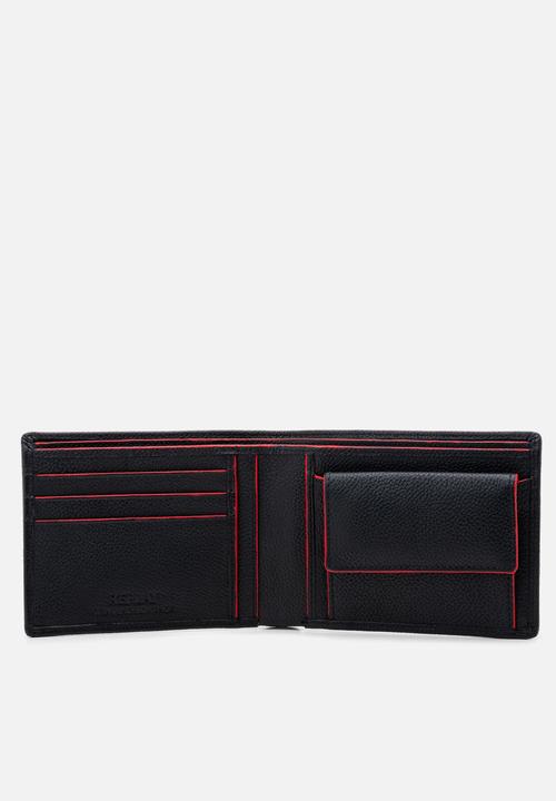 Replay - Cow Hammered Leather Wallet - Black