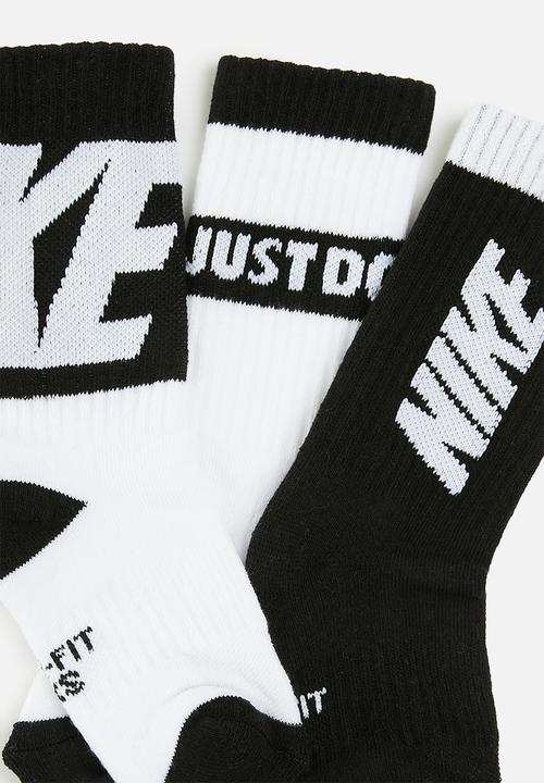 Nike - Nike 3pk crew sock - black
