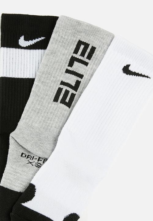 Nike - Nike 3pk crew sock - dk grey heather
