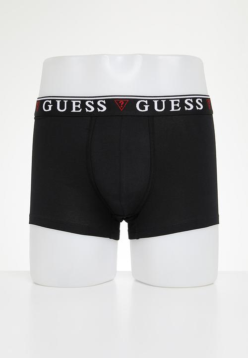 GUESS - Brian hero boxer trunk 3 pack - jet black w/ frost grey