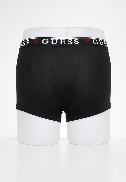 GUESS - Brian hero boxer trunk 3 pack - jet black w/ frost grey