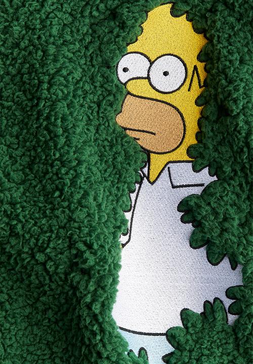 H&M - Pile hoodie - green/the simpsons